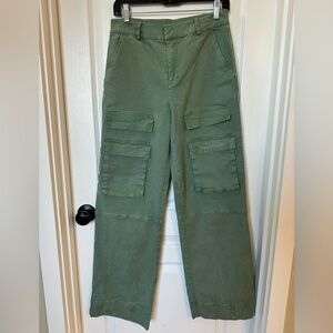 BP Olive Cargo Pants for women wide leg high rise